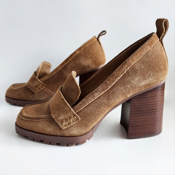 Crown Vintage Alivia Brown Suede Leather Retro Heels With Lug Sole, Size 9 - Picture 15 of 16